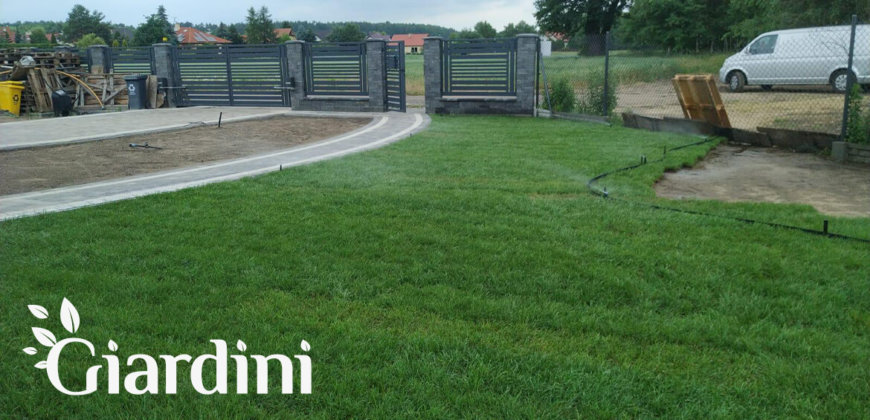 Giardini Metamorfoza ogrodu - Trawnik z rolki i system nawadniania